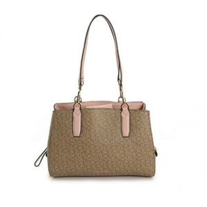 🆕️ Calvin Klein Trip Monogram logo shoulder bag in tan & blush faux leather